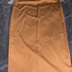 Forever 21 Camel Brown Pencil Midi Skirt